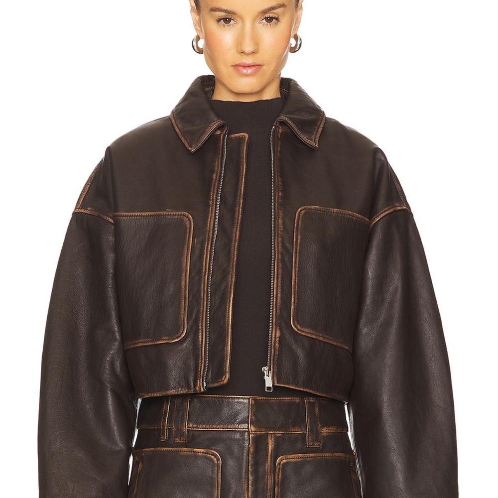Women's Brown Leather Jacket GRLFRND